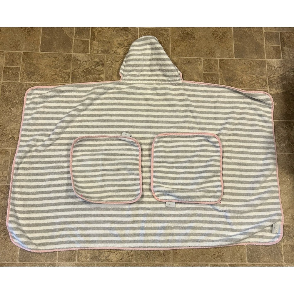 Kassa Kids Hooded Towel & 2 Wash Rags Striped‎ Luxury